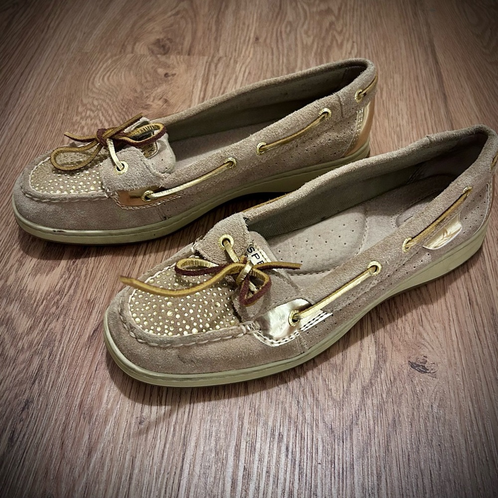 Women's Sperry Tan Leather Boat Shoes Size 9